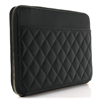 Chanel Caviar Quilted Zipped Travel Pouch Black 3 of 14