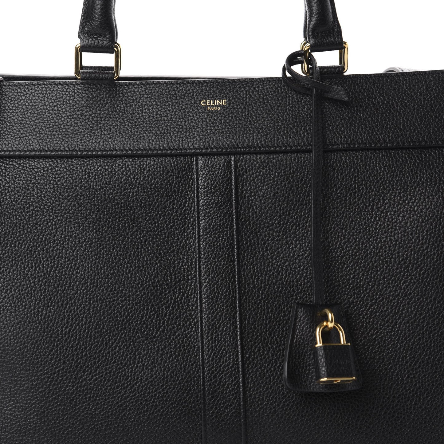 Grained Calfskin Medium Cabas De France Black