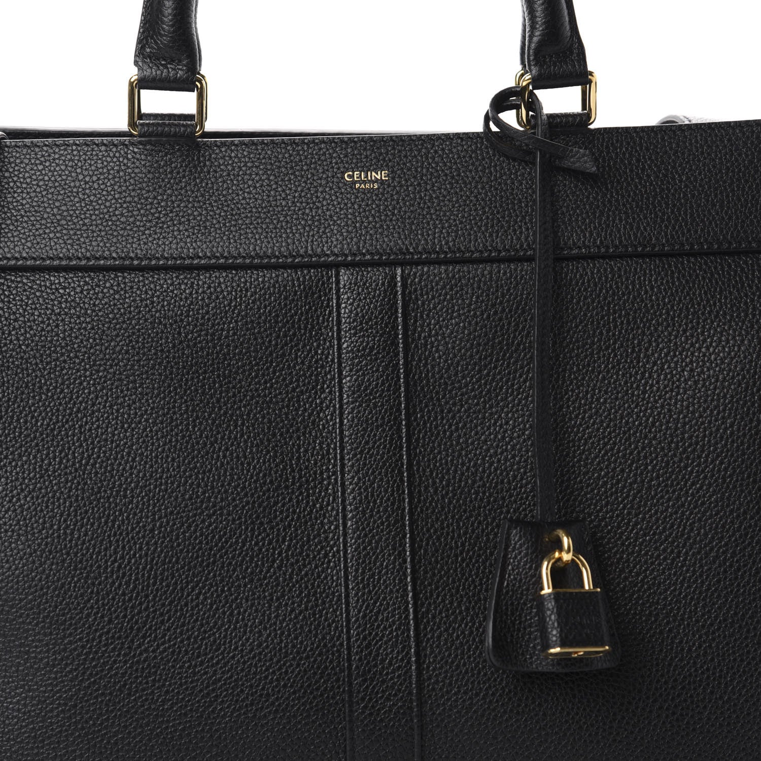 Celine Grained Calfskin Medium Cabas De France Black 8 of 8