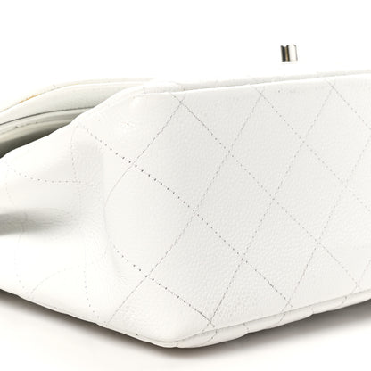 Chanel Caviar Quilted Jumbo Double Flap White 9 of 10