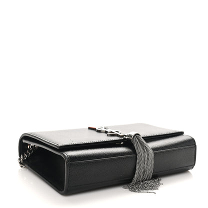Saint Laurent Grain De Poudre Small Classic Monogram Kate Tassel Satchel Black 4 of 11