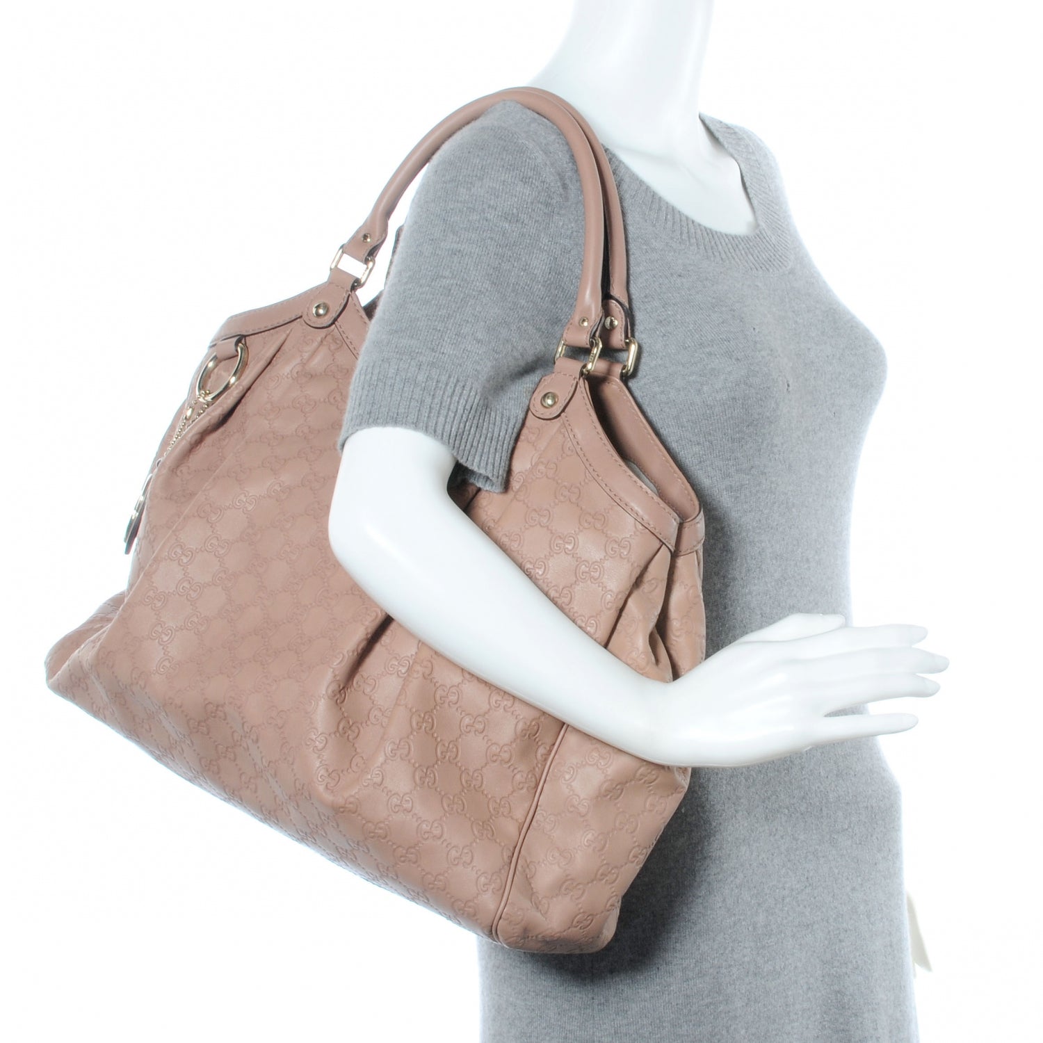 Gucci Guccissima Large Sukey Tote Winter Rose 2 of 8