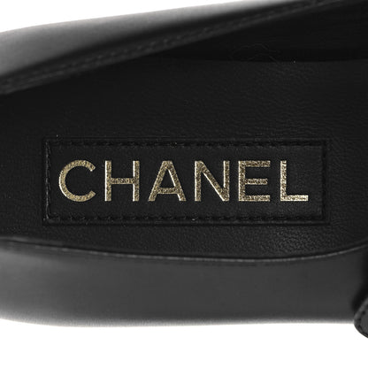 Chanel Calfskin Patent Mary Janes Flats 39 Black 9 of 9