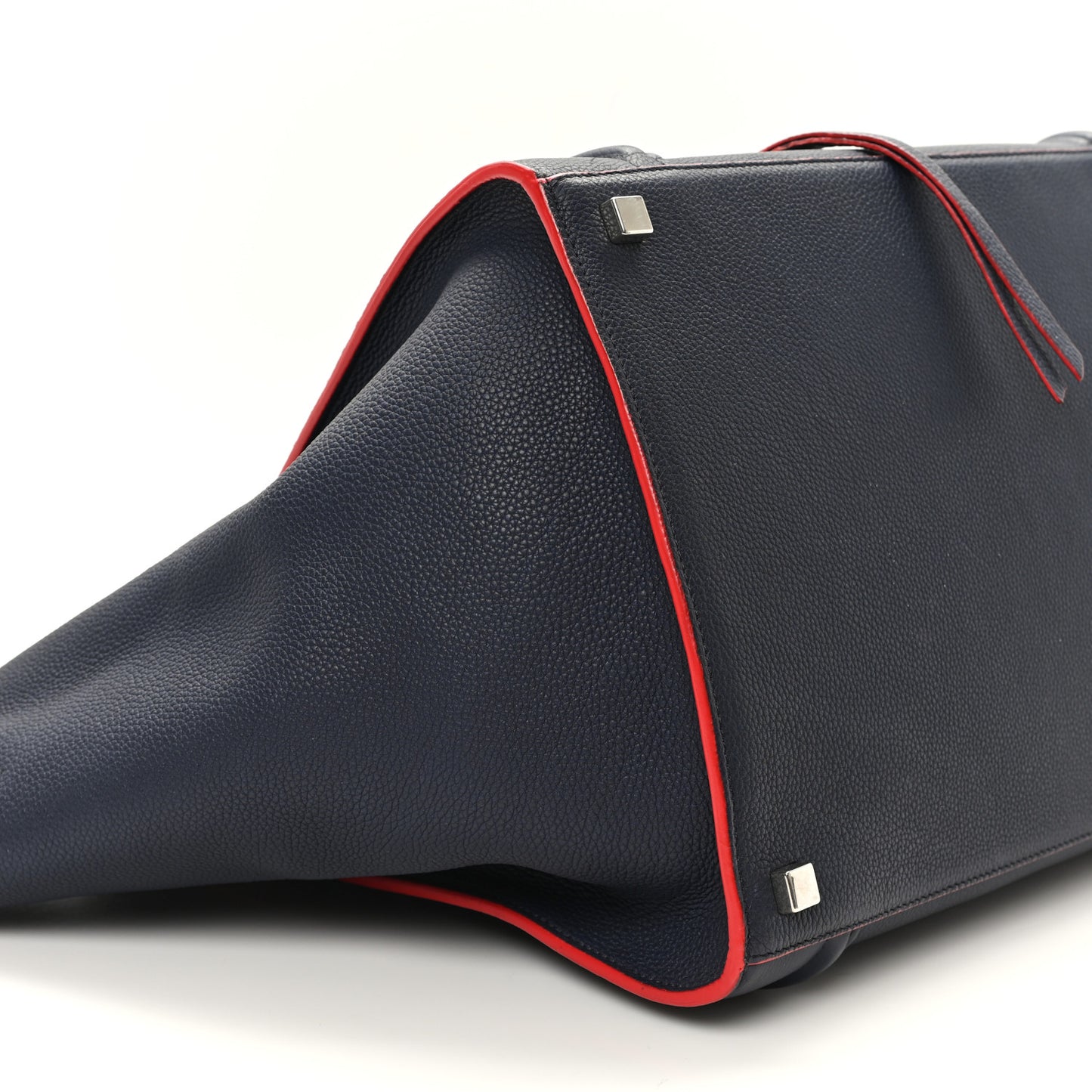 Supple Calfskin Large Phantom Luggage Navy Blue Red
