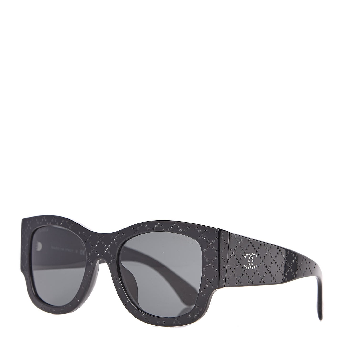 Acetate Strass Rectangle Sunglasses 5421B Black
