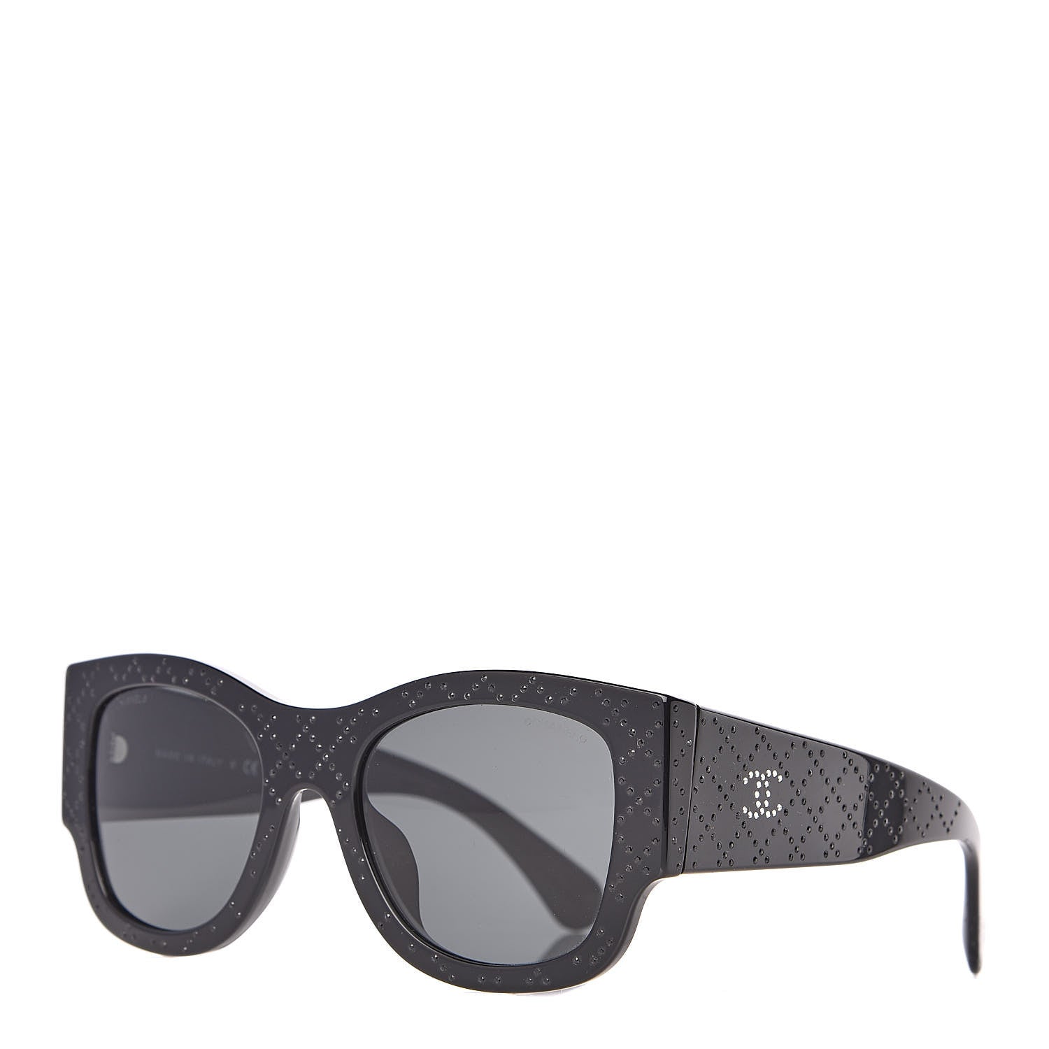 Chanel Acetate Strass Rectangle Sunglasses 5421B Black 1 of 6