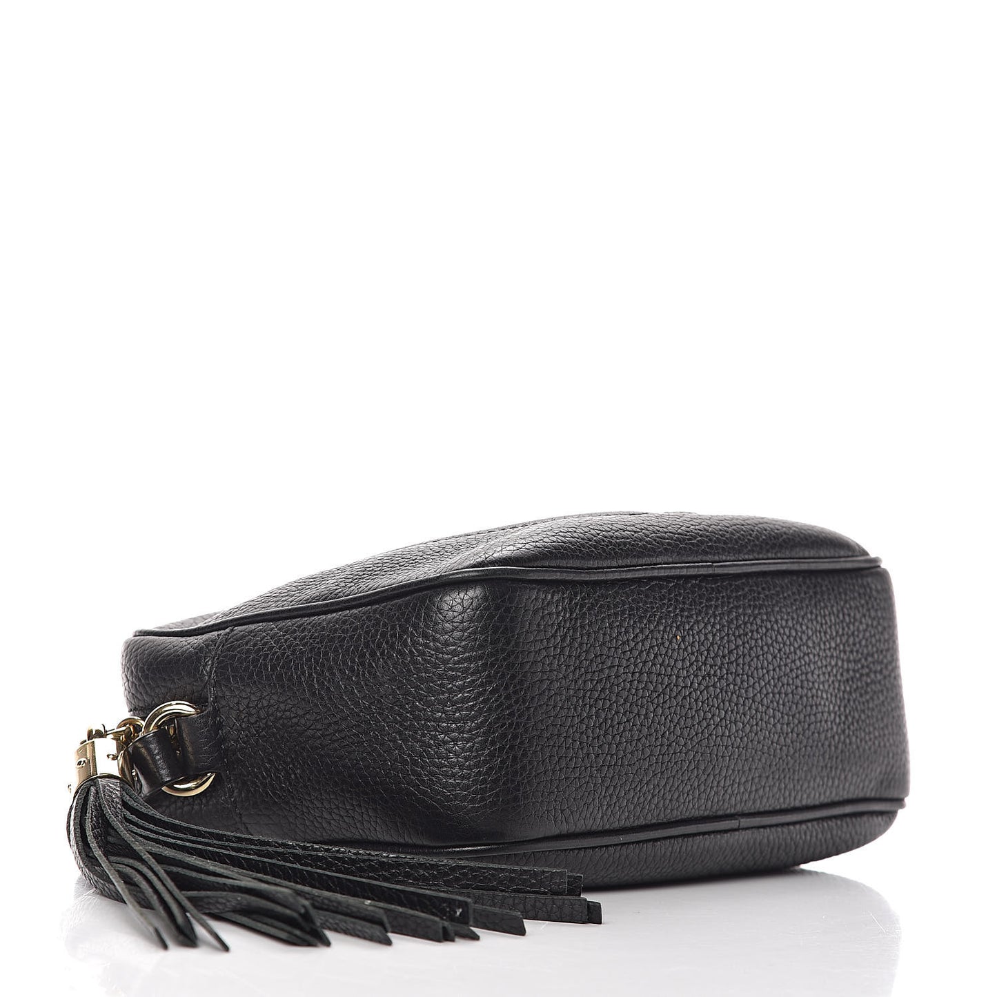 Pebbled Calfskin Small Soho Disco Bag Black