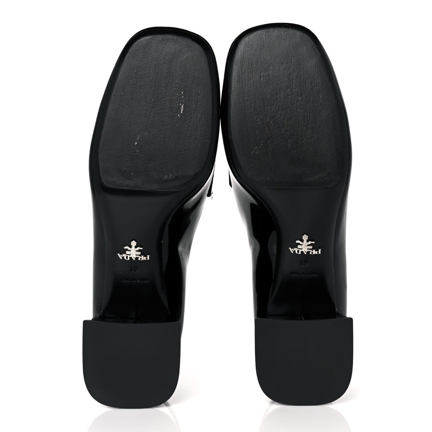 Vernice Metal Triangle Logo Loafers 37 Black