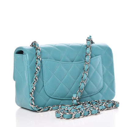 Chanel Lambskin Quilted Mini Rectangular Flap Light Blue 3 of 10