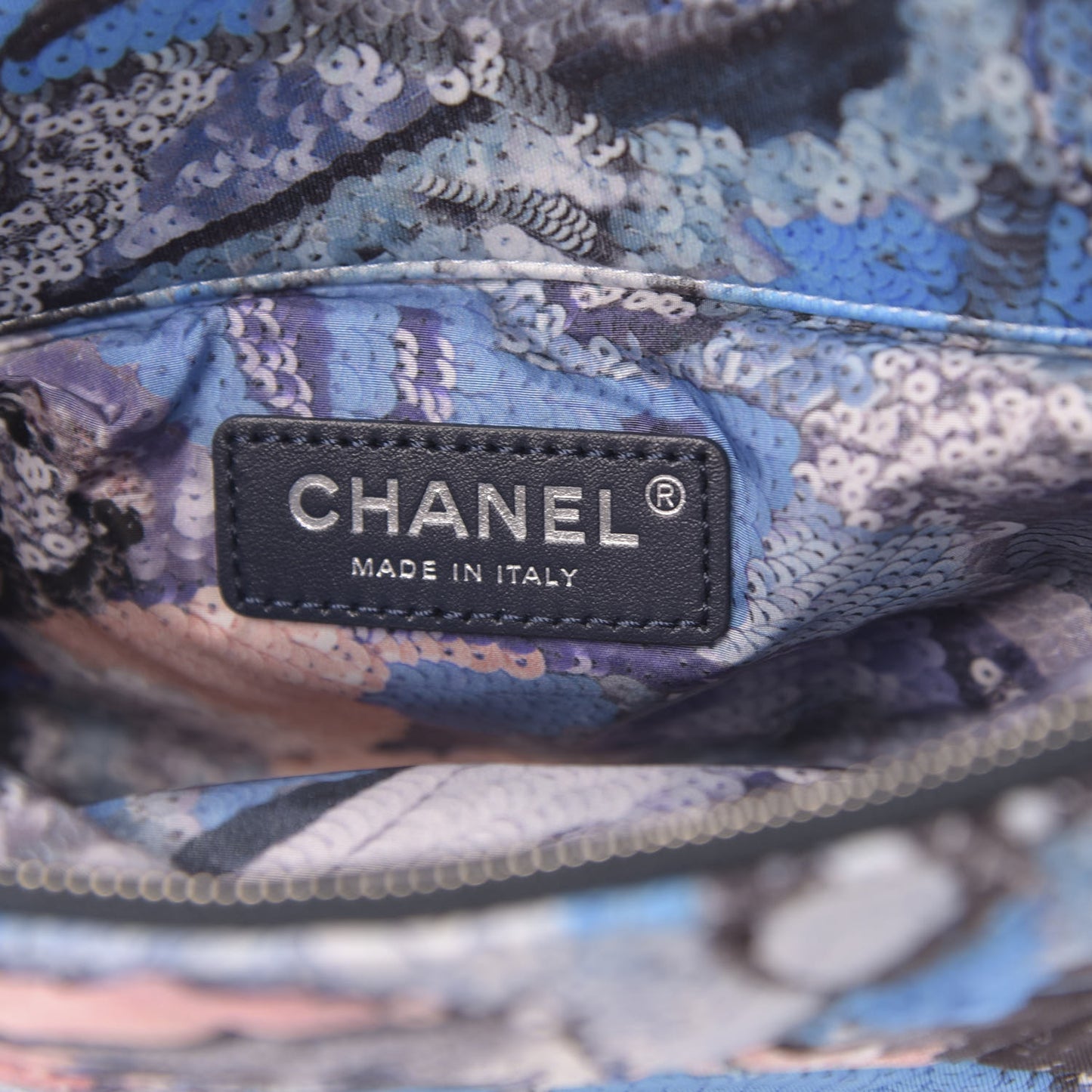 Canvas Sequin Print Quilted Waist Bag Multicolor