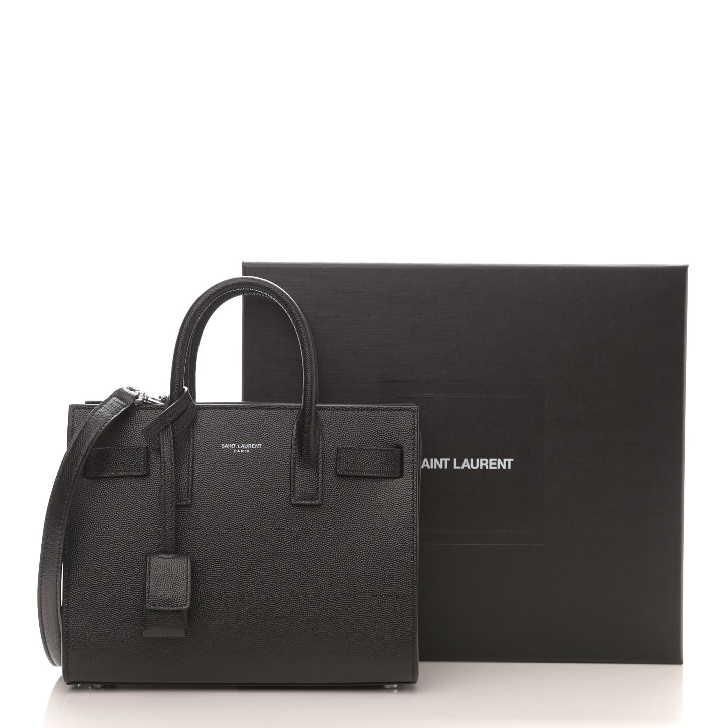 Grained Calfskin Nano Sac De Jour Black
