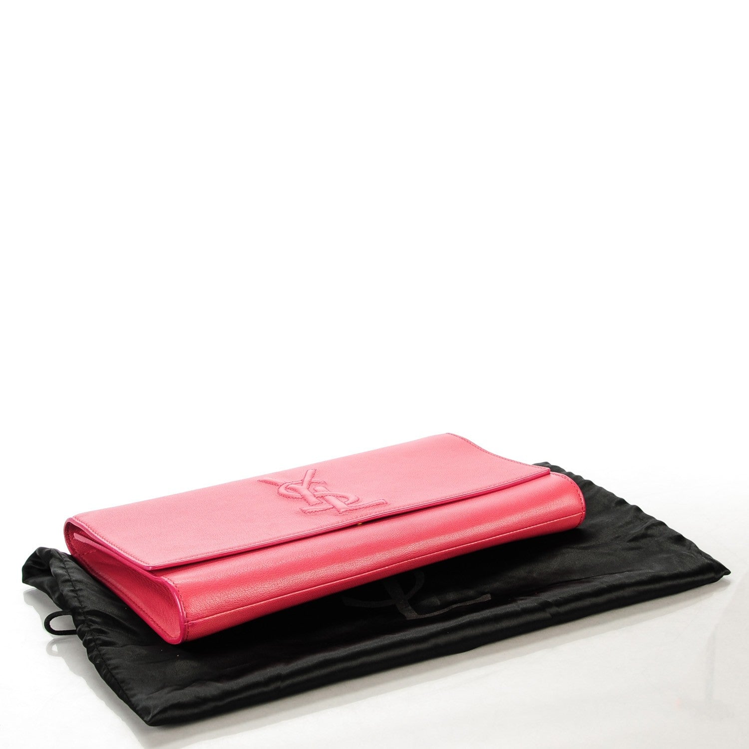 Saint Laurent Goatskin Large Belle de Jour Clutch Fuchsia 4 of 7