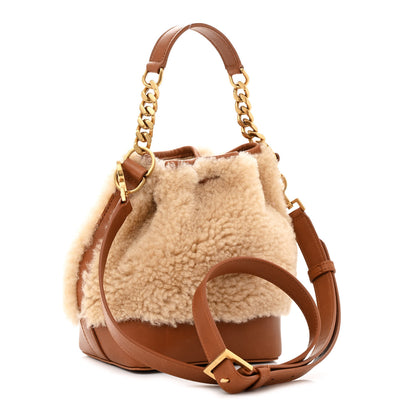 Saint Laurent Shearling Calfskin Small Emmanuelle Bucket Bag Natural Beige Brick 3 of 13
