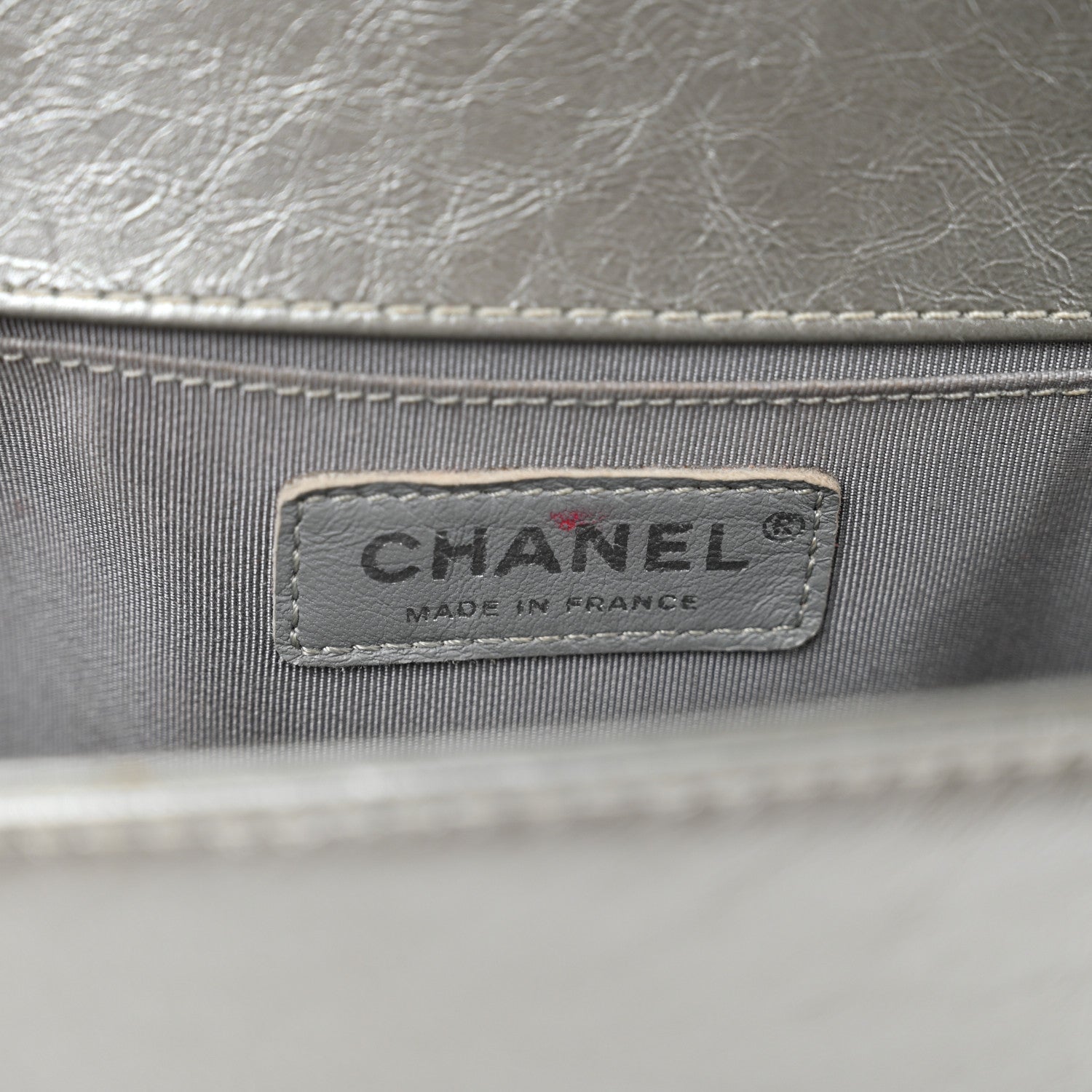 Chanel Metallic Aged Calfskin Quilted Medium Top Handle Boy Flap Silver 7 of 12