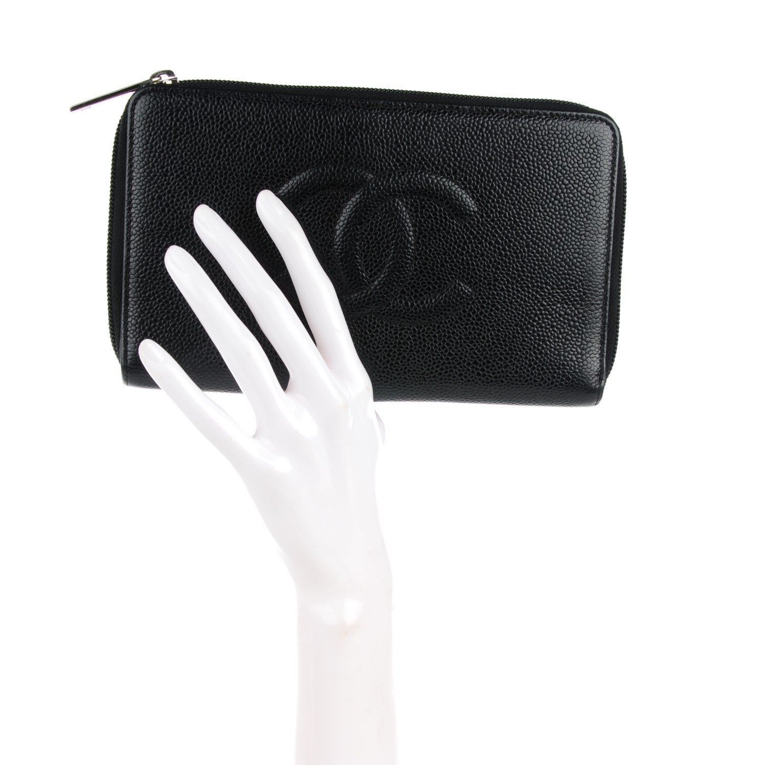 Chanel Caviar Large Timeless CC Zip Around Wallet Black 2 of 8