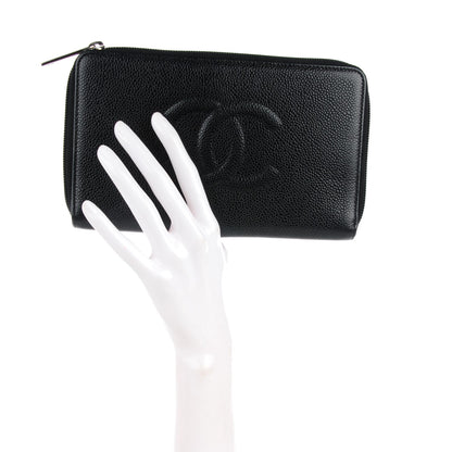 Chanel Caviar Large Timeless CC Zip Around Wallet Black 2 of 8