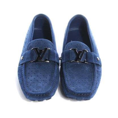 Louis Vuitton Perforated Suede Monte Carlo Mens Loafers Marine 6.5 2 of 7