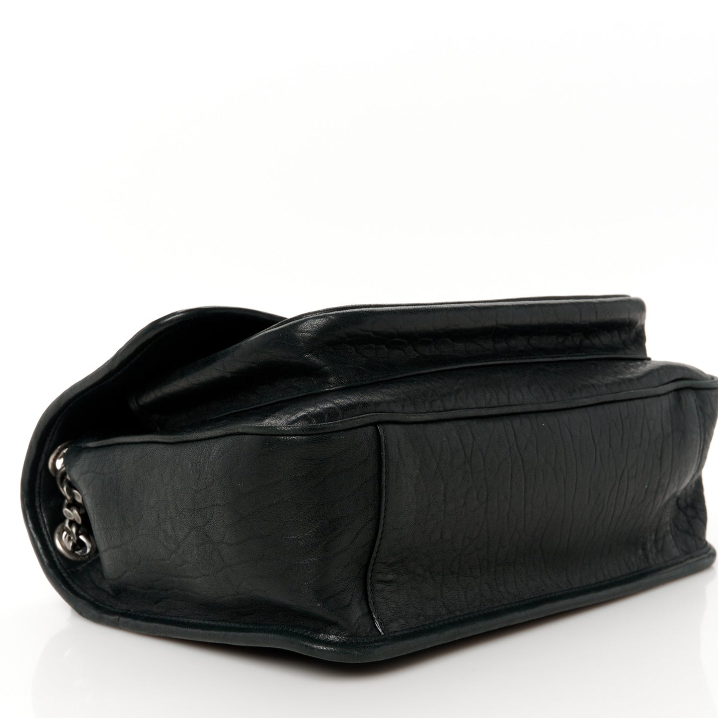 Grained Lambskin Monogram Medium Niki Chain Satchel Black