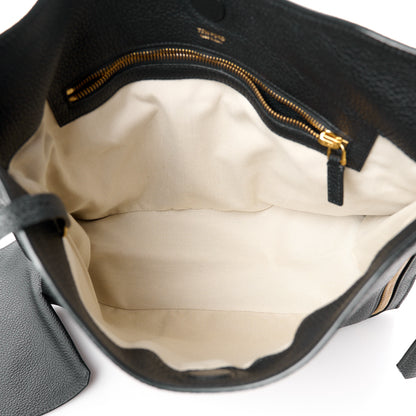 Tom Ford Pebbled Calfskin Small Alix Padlock Zip Hobo Bag Black 6 of 13