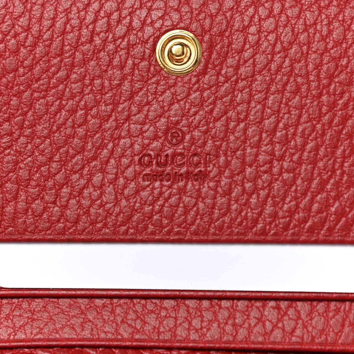 Gucci Pebbled Calfskin GG Marmont Card Case Hibiscus Red 6 of 10