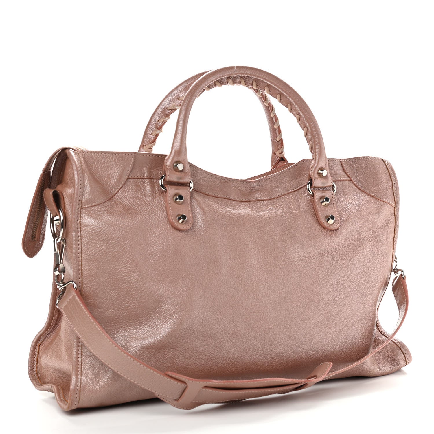 Balenciaga Pearlescent Goatskin Classic Palladium Hardware City Rose Rose Light 3 of 12