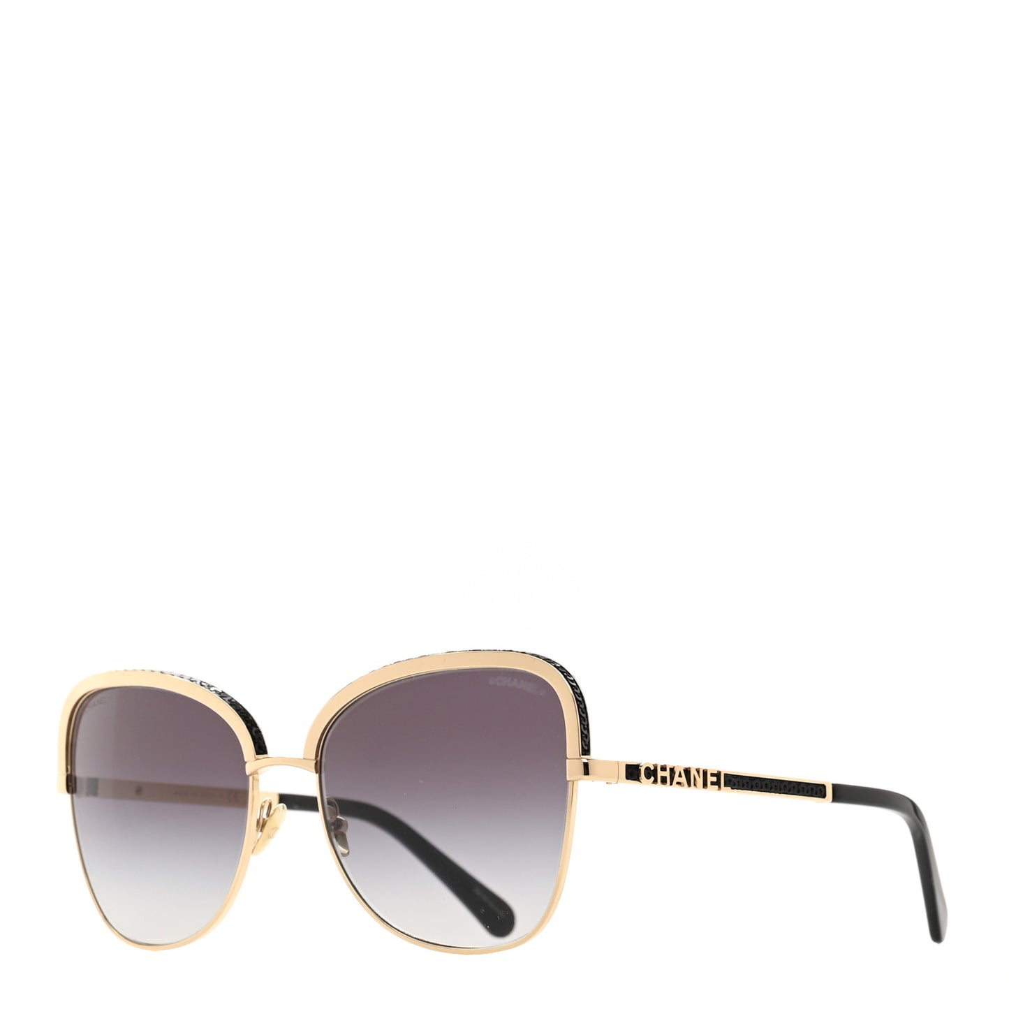 Square Frame Sequin Sunglasses 4270 Gold Black