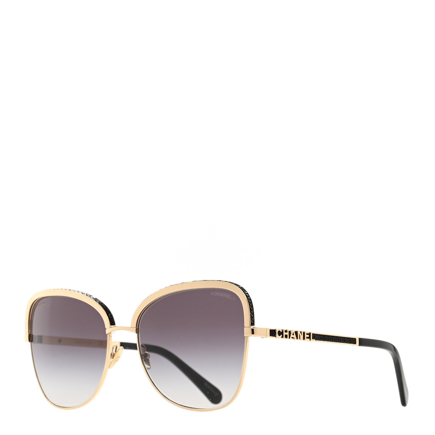 Chanel Square Frame Sequin Sunglasses 4270 Gold Black 1 of 6