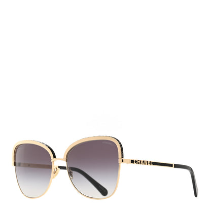 Chanel Square Frame Sequin Sunglasses 4270 Gold Black 1 of 6