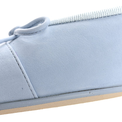 Chanel Suede Calfskin Cap Toe CC Ballerina Flats 36 Light Blue 10 of 11
