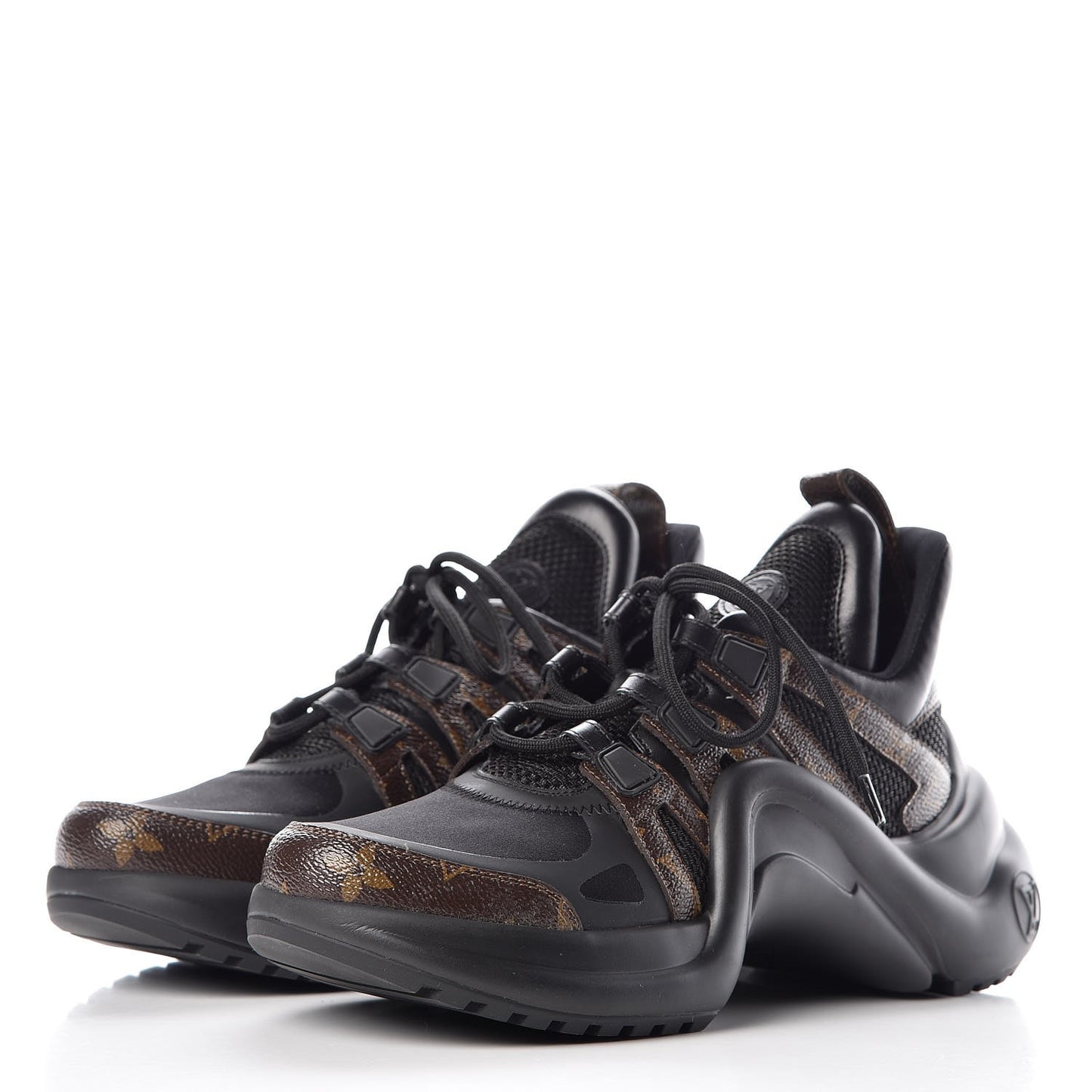 Calfskin Patent Monogram LV Archlight Sneakers 38 Black
