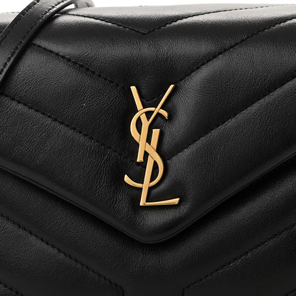 Saint Laurent Calfskin Y Quilted Monogram Toy Loulou Crossbody Bag Black 7 of 9