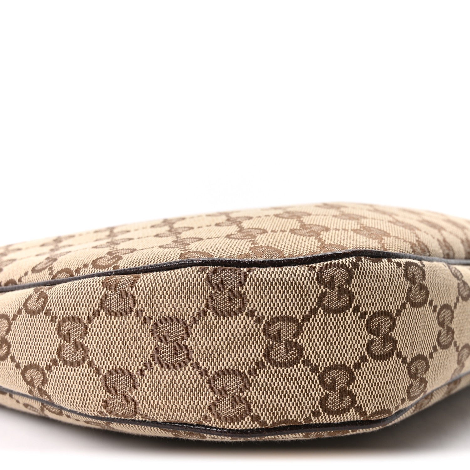 Gucci Monogram Web Medium Half Moon Hobo Dark Brown 9 of 10