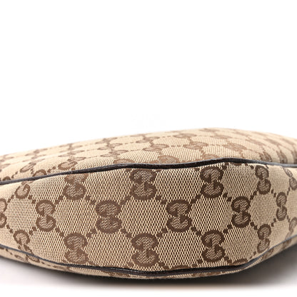 Gucci Monogram Web Medium Half Moon Hobo Dark Brown 9 of 10
