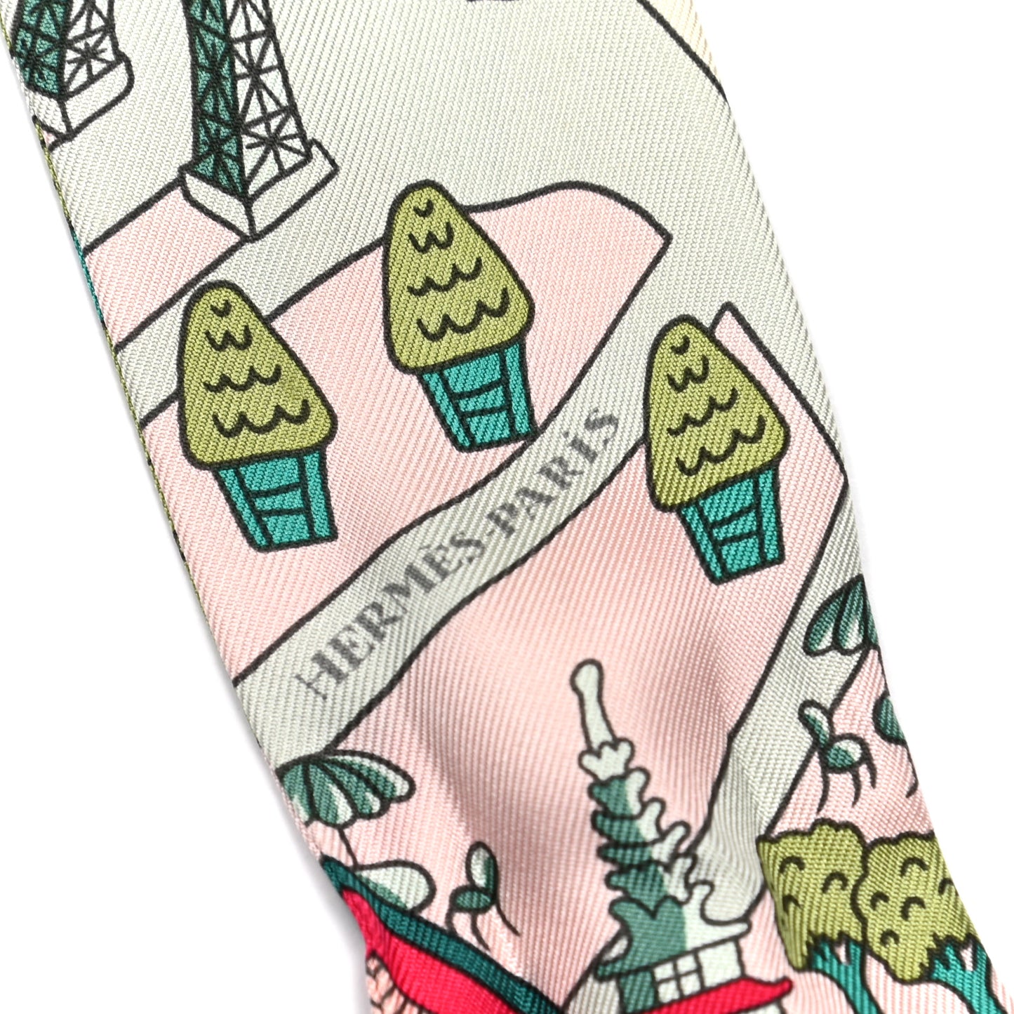 Silk Les Nouveaux Amoureux de Paris Twilly Rose Pale Vert Rose