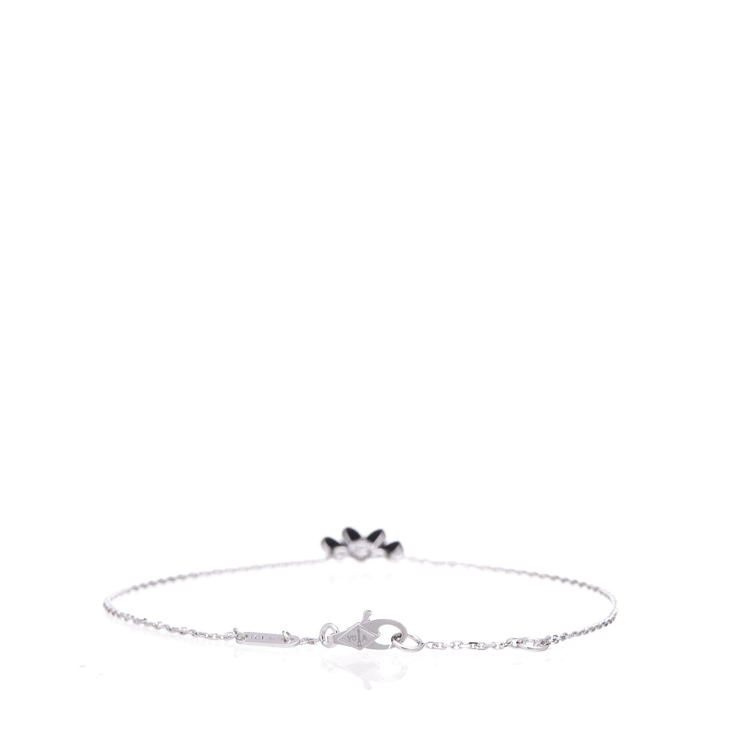 Van Cleef & Arpels 18K White Gold Diamond Mini Frivole Bracelet 3 of 7