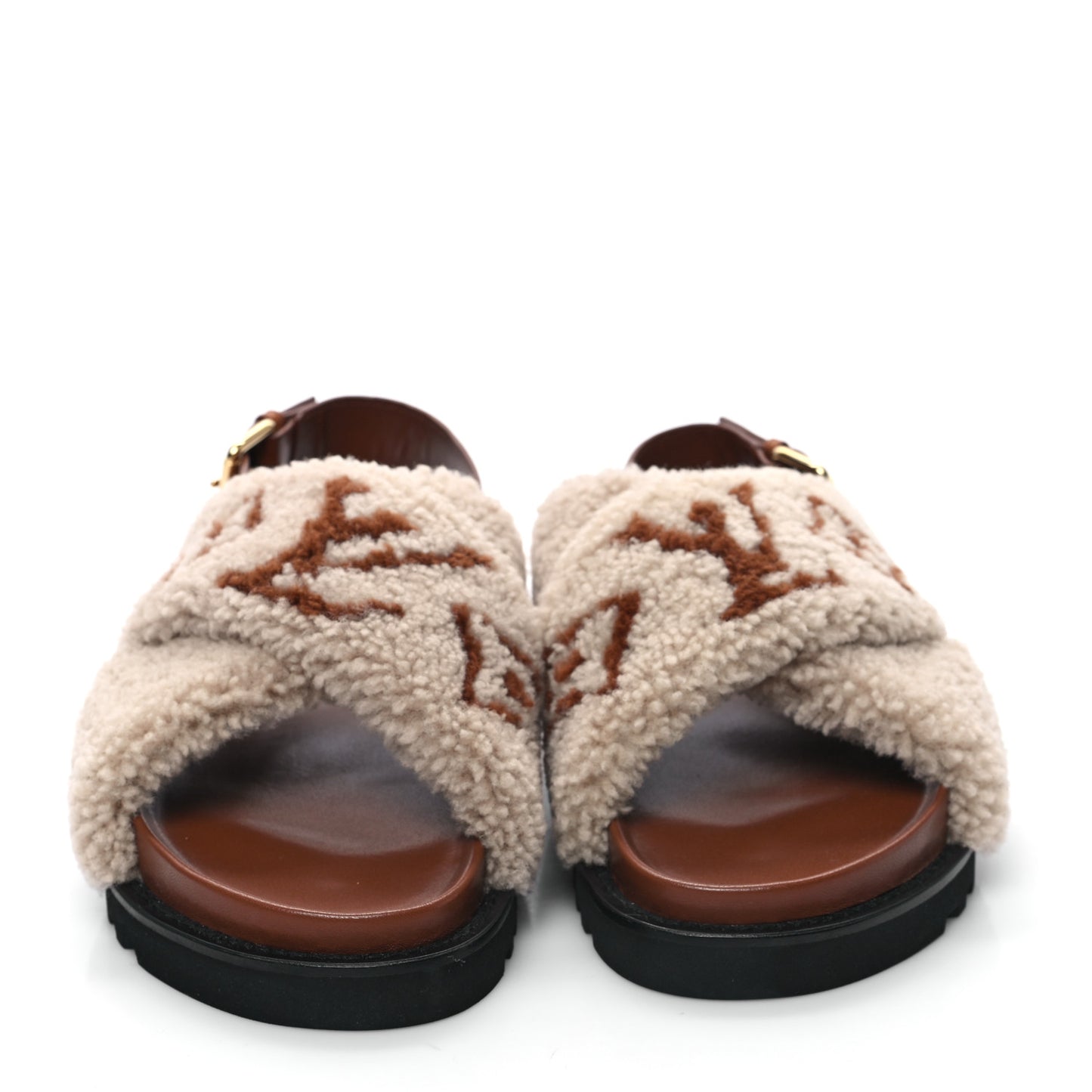 Shearling Paseo Flat Comfort Sandal 41 Nude