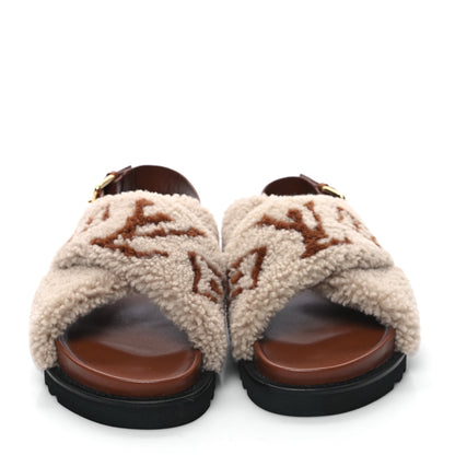 Louis Vuitton Shearling Paseo Flat Comfort Sandal 41 Nude 2 of 8