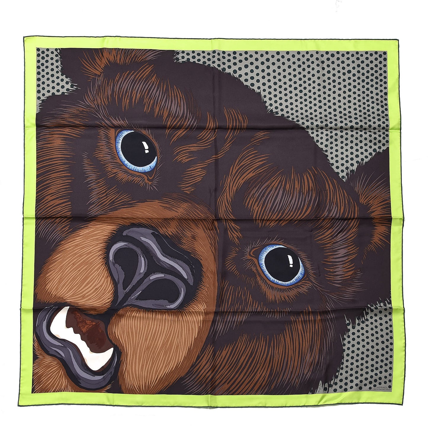 Silk Grrrrr! Scarf 100 Marron Lime Sapin