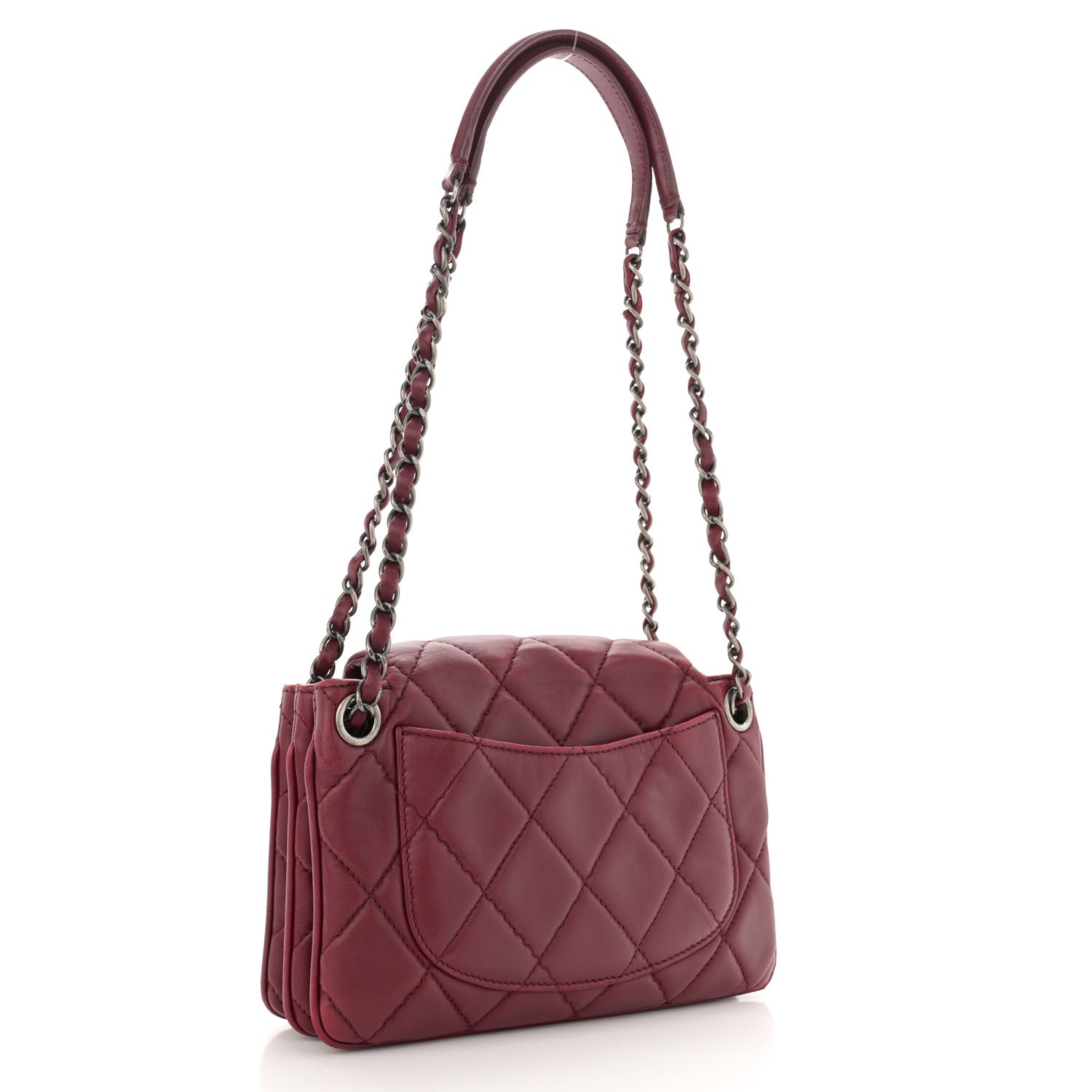 Chanel Lambskin Quilted Accordion Flap Burgundy 3 of 16