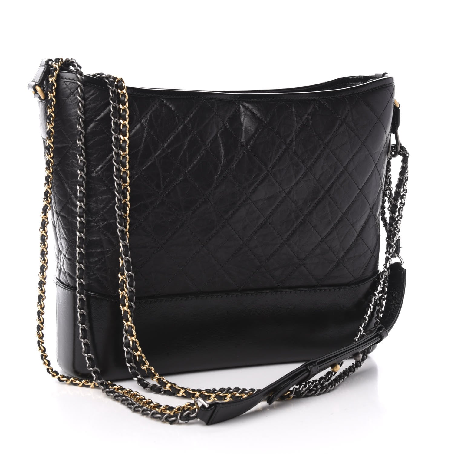 Chanel Aged Calfskin Quilted Large Gabrielle Hobo Black 3 of 11