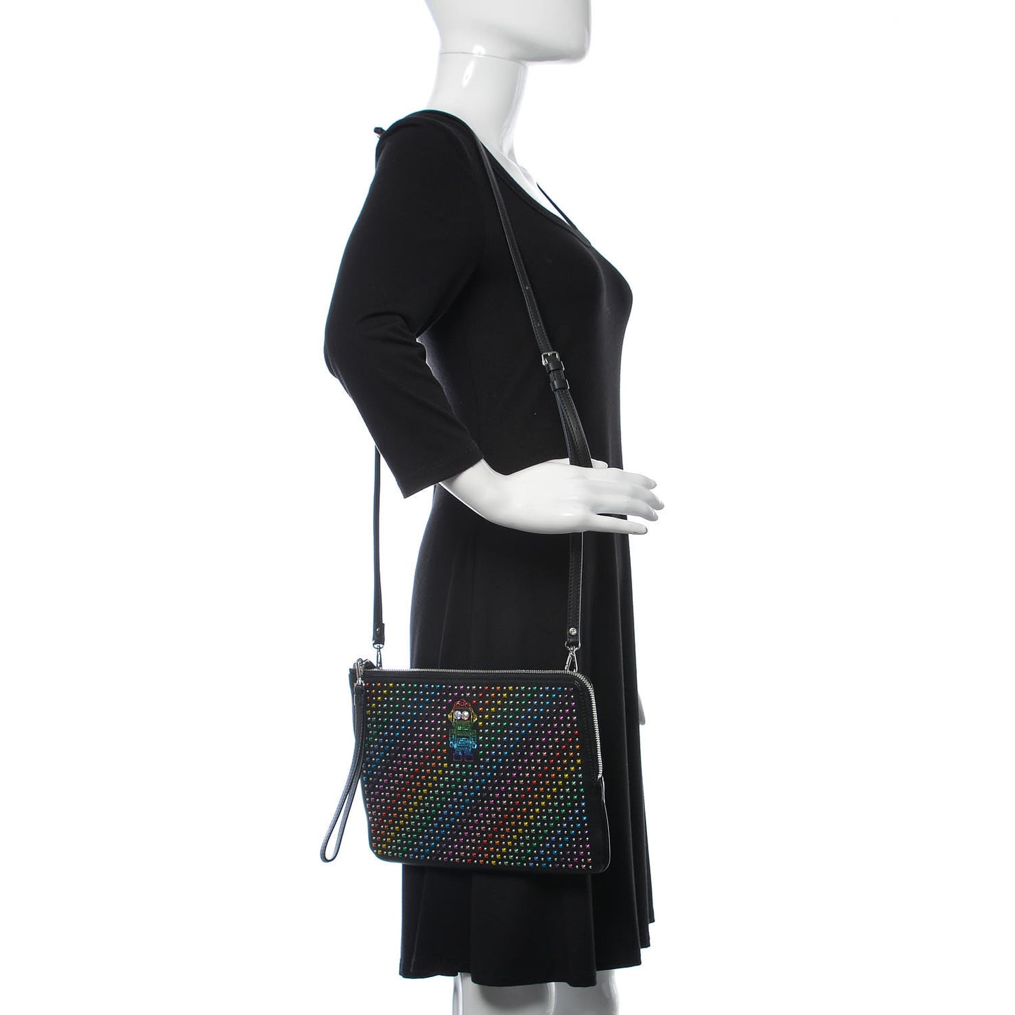 Nappa Studded Medium Skyoptic Roboter Pouch Multicolor