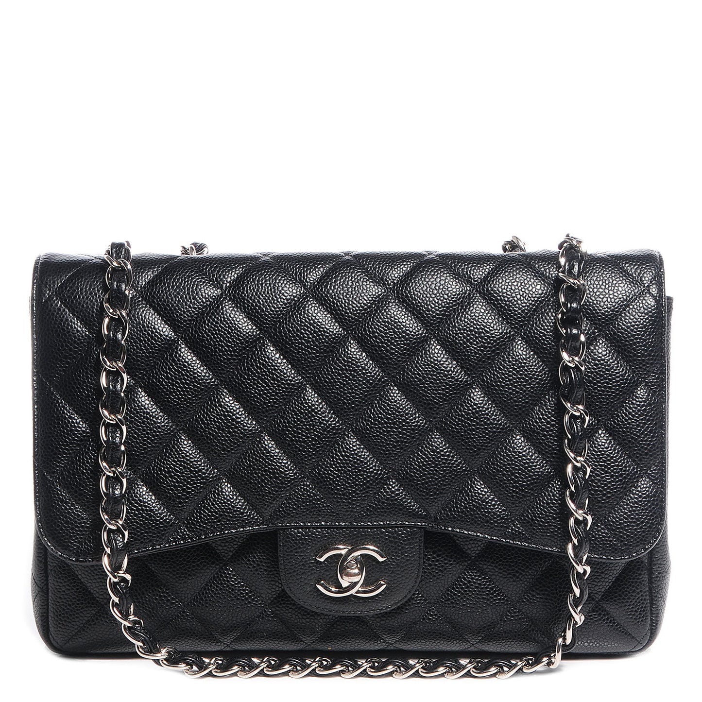 Caviar Jumbo Single Flap Black