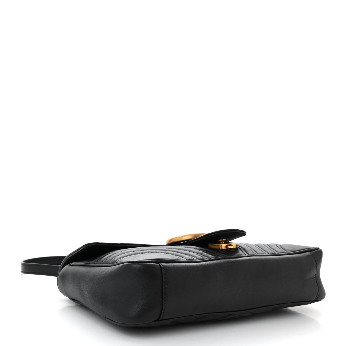 Calfskin Matelasse Medium GG Marmont Shoulder Bag Black