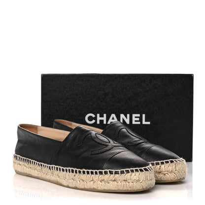 Chanel Lambskin CC Espadrilles 41 Black 9 of 9
