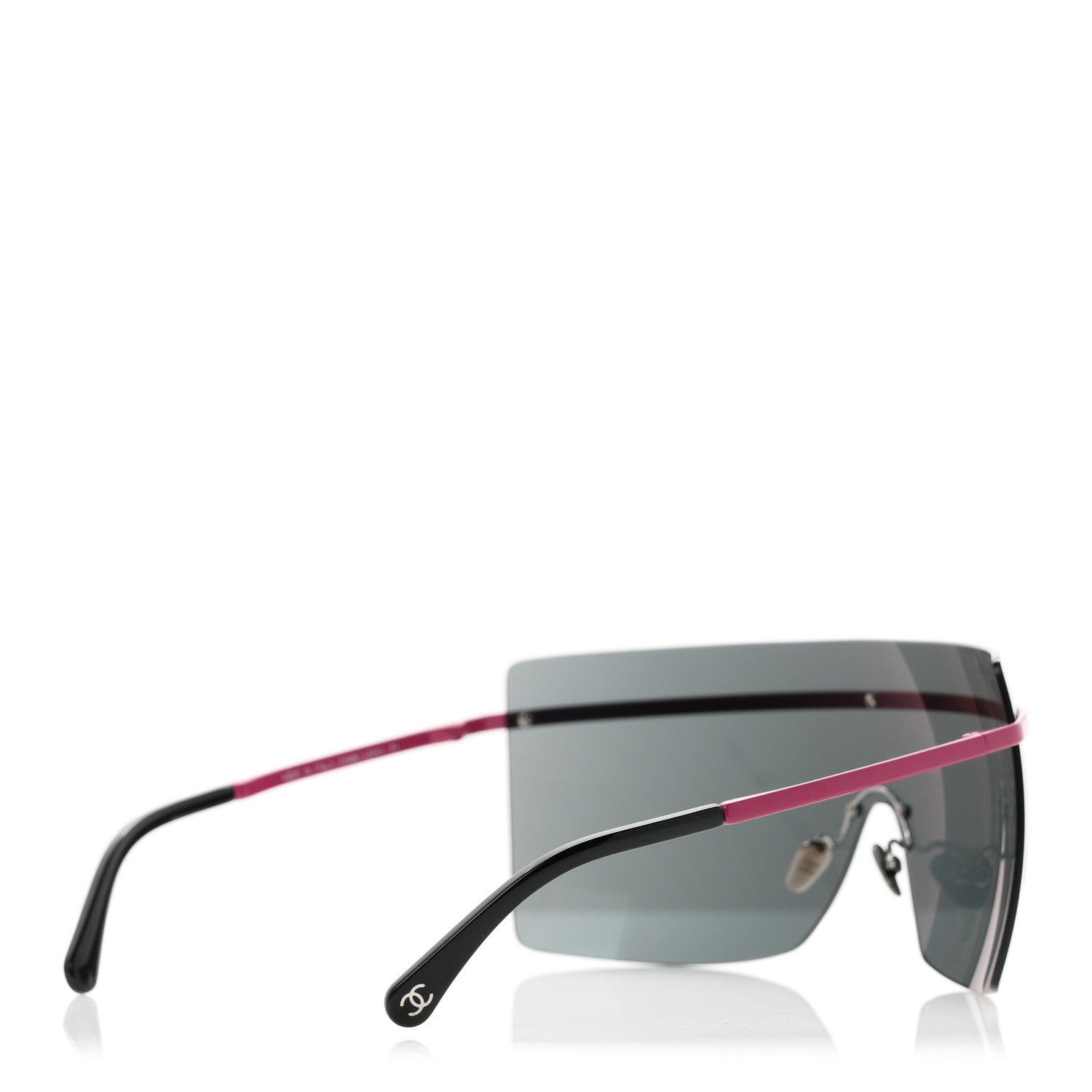 Chanel Acetate Shield Quilted Sunglasses 71655 White Red 4 of 8