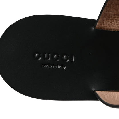 Gucci Calfskin GG Marmont Thong Sandals 39 Black 7 of 8