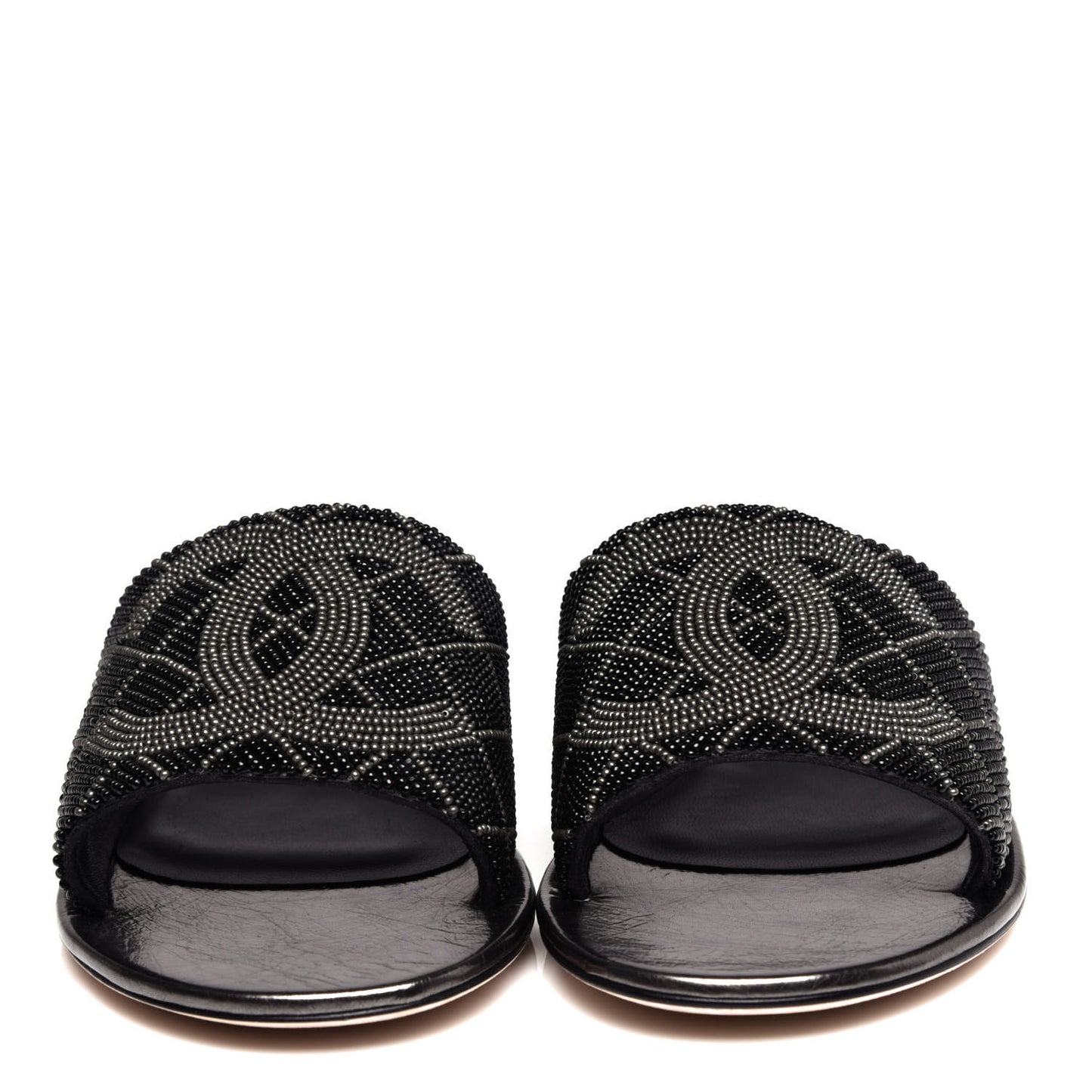Pearl Embroidery CC Mules 38.5 Black