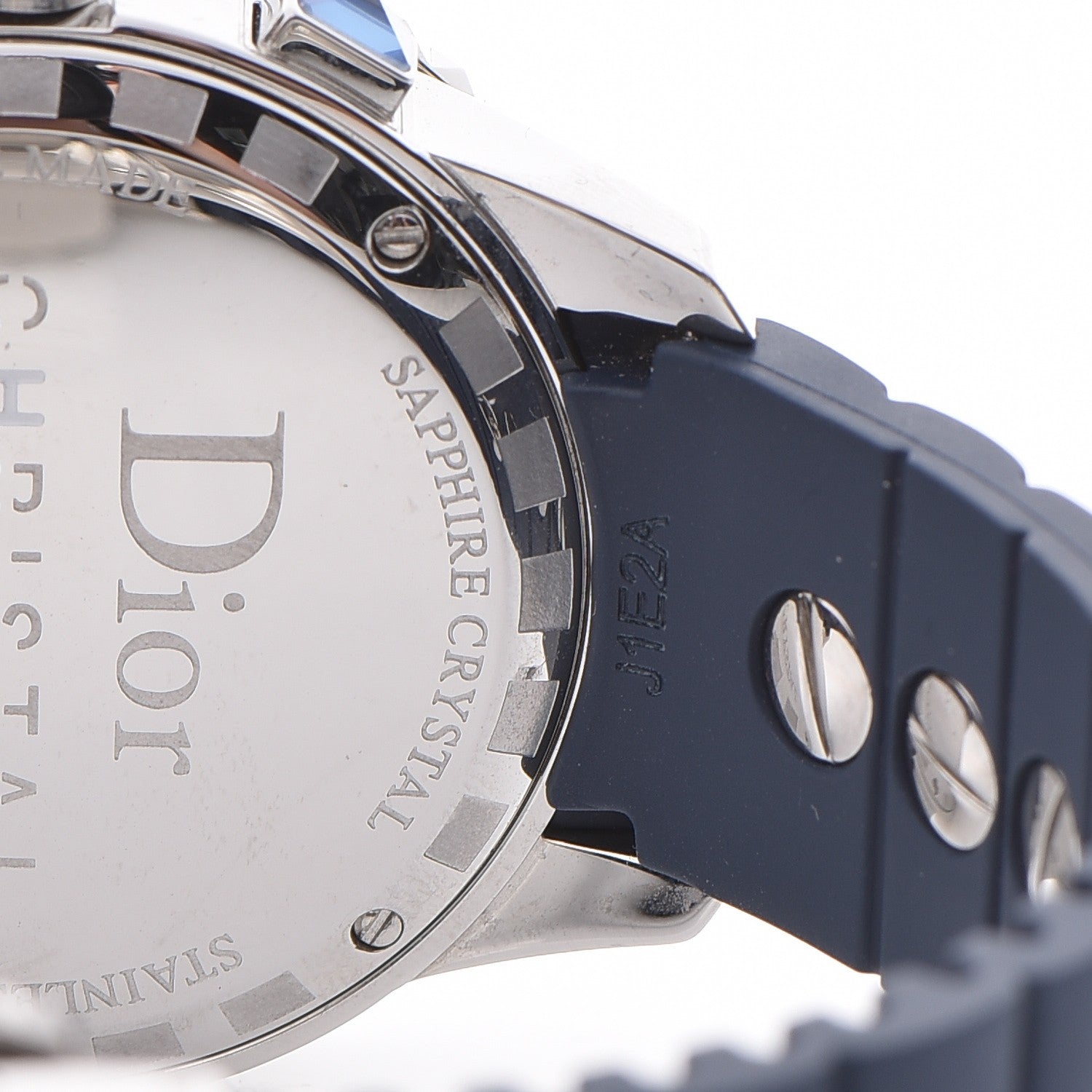 Christian Dior Stainless Steel Rubber Diamond Blue Sapphire 38mm Christal Chronograph Quartz Watch Blue 8 of 11