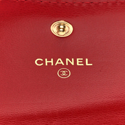 Chanel Goatskin Quilted Chanel 19 Flap Wallet Red 6 of 7