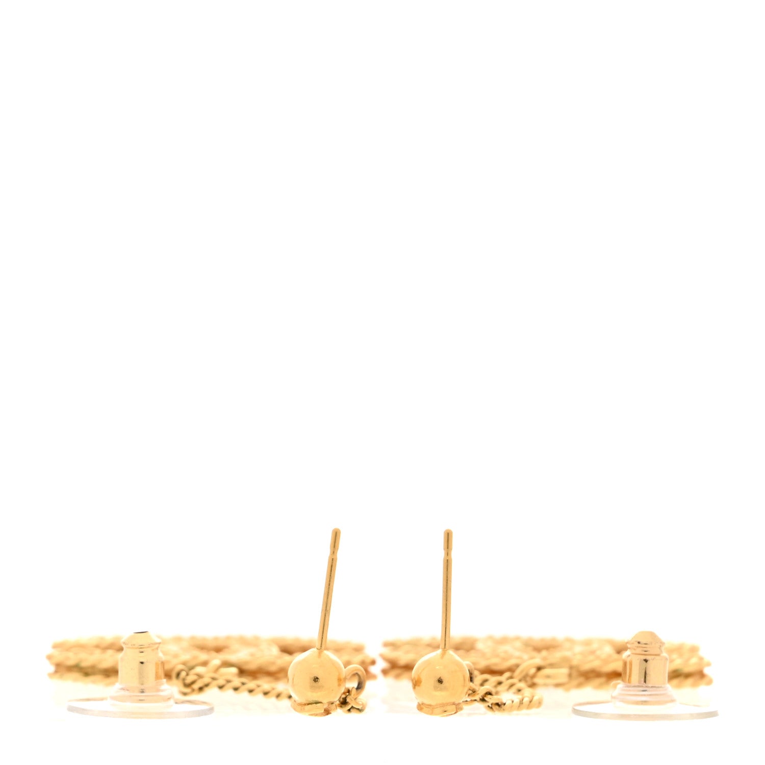 Chanel CC Drop Earrings Matte Gold 3 of 5